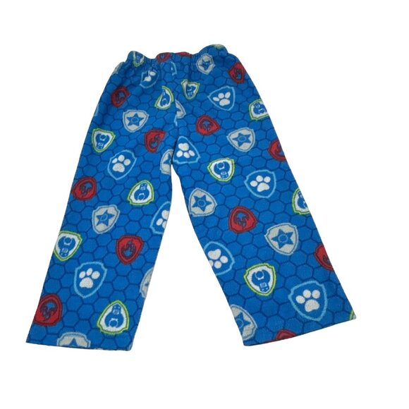 Boy's Fleece & Knit Lounging Pants, Blue & Navy Plaid, Blue Print, Tan - Size 4 - Picture 5 of 9